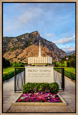 Provo Temple - Sign with Flowers by Scott Jarvie