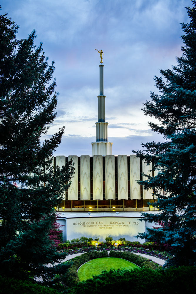Provo Temple - Between the Trees by Scott Jarvie