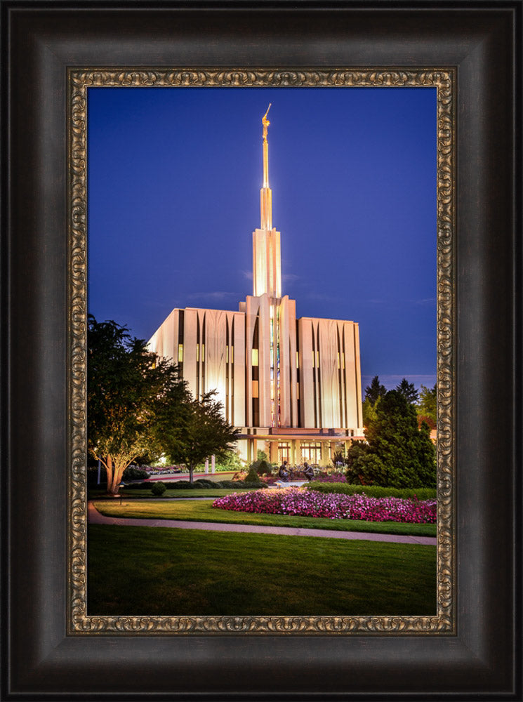 Seattle Temple - Sunset from the Front by Scott Jarvie
