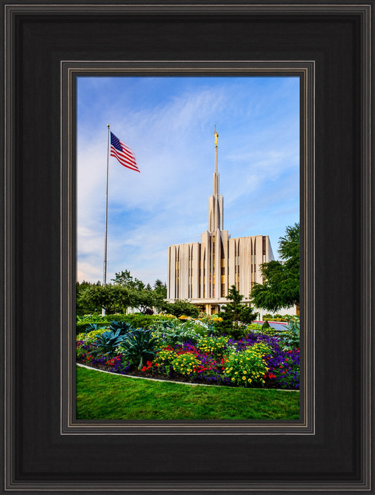 Seattle Temple - Flag by Scott Jarvie