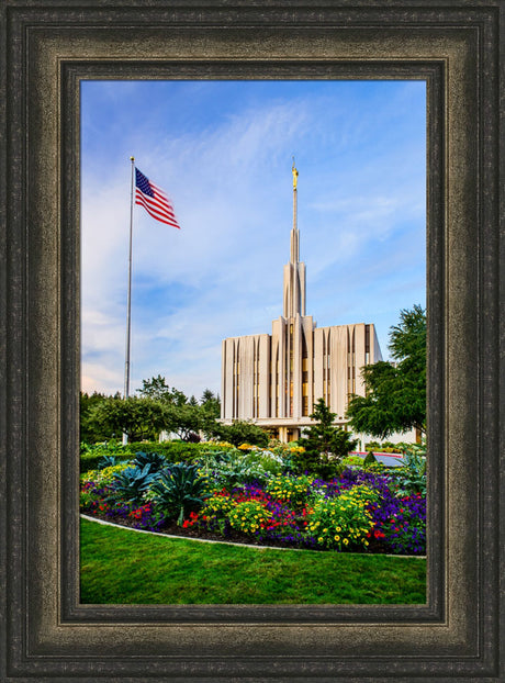 Seattle Temple - Flag by Scott Jarvie