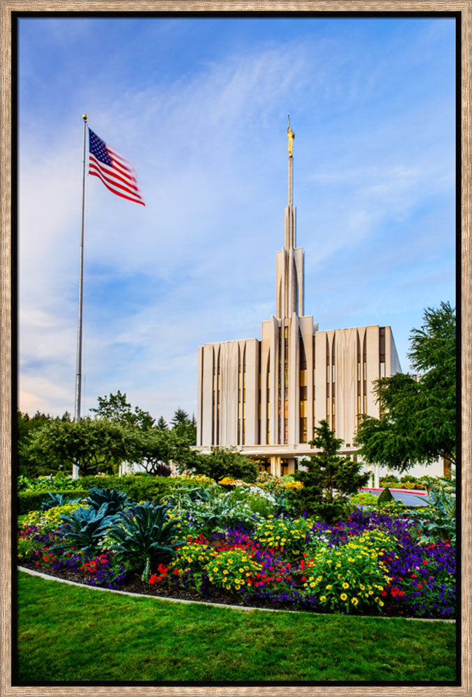 Seattle Temple - Flag by Scott Jarvie