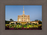 Seattle Temple - Sunset with Flowers by Scott Jarvie