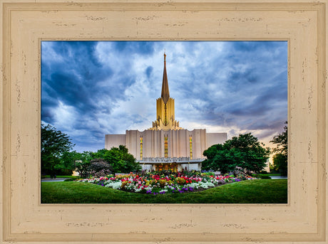 Jordan River Temple - Stormy Garden by Scott Jarvie