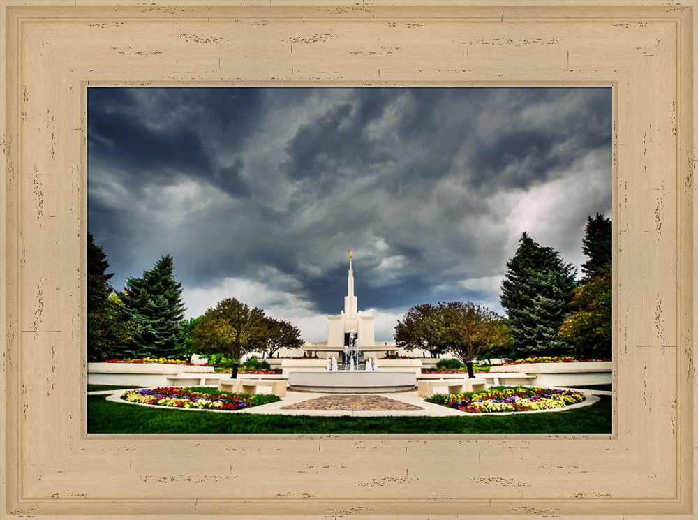 Denver Temple - Stormy Skies by Scott Jarvie