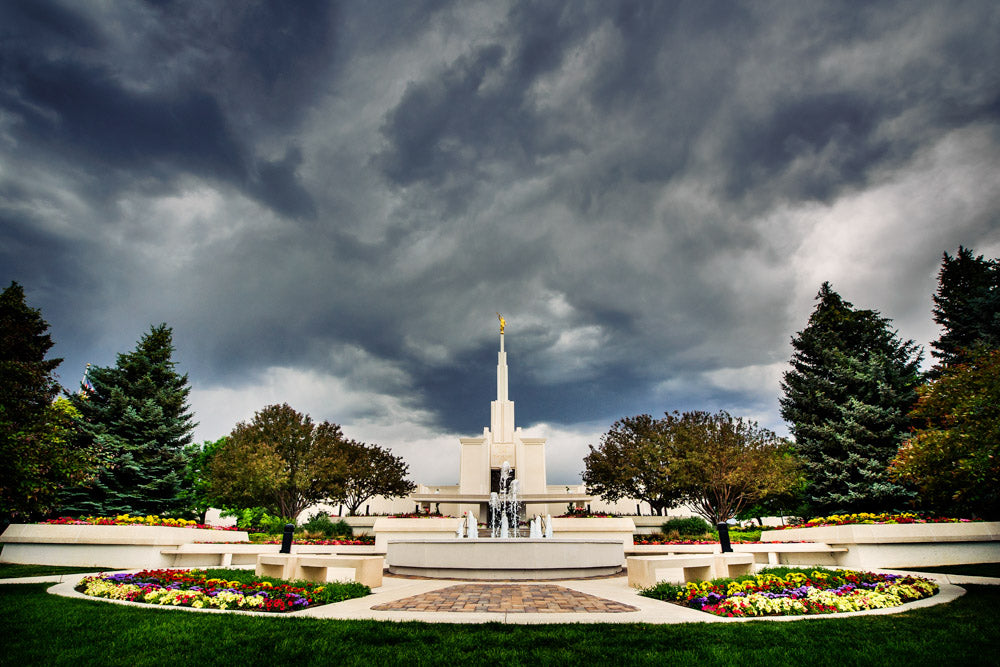 Denver Temple - Stormy Skies by Scott Jarvie