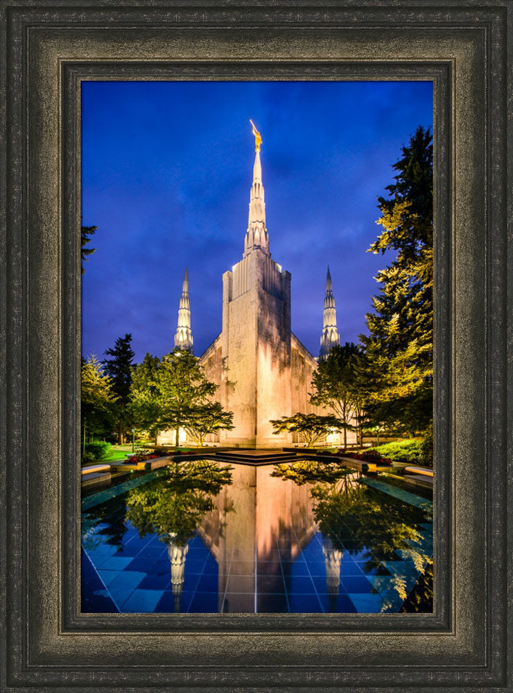 Portland Temple - Reflections in Blue by Scott Jarvie