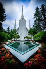 Portland Temple - Garden Reflection Pool by Scott Jarvie