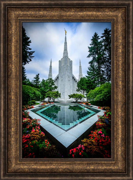 Portland Temple - Garden Reflection Pool by Scott Jarvie