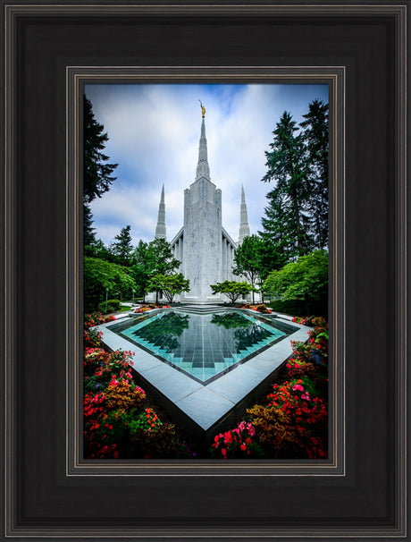 Portland Temple - Garden Reflection Pool by Scott Jarvie