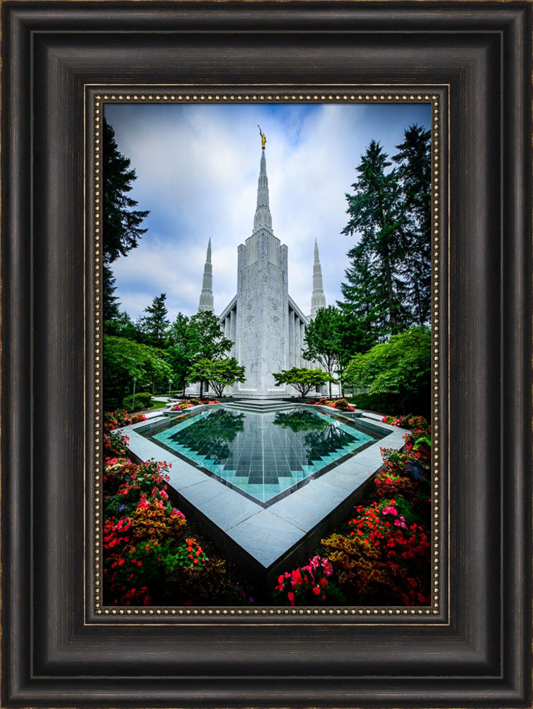 Portland Temple - Garden Reflection Pool by Scott Jarvie
