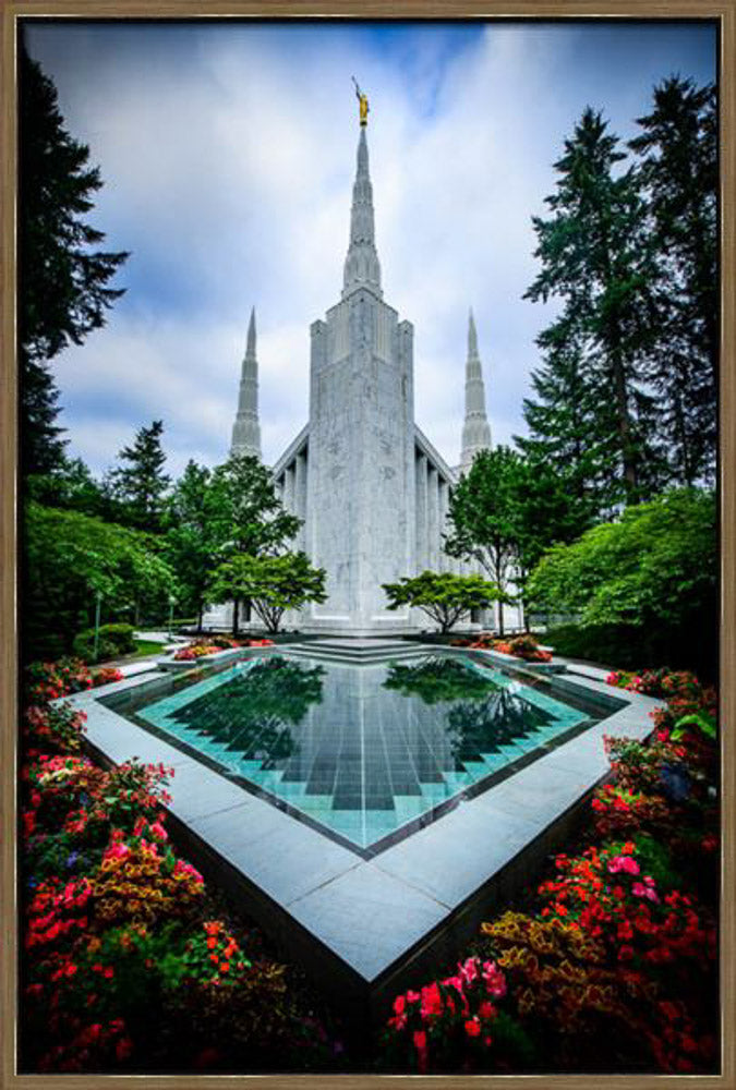 Portland Temple - Garden Reflection Pool by Scott Jarvie