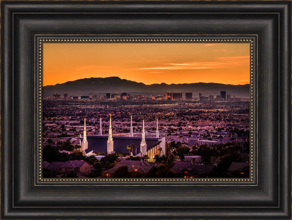 Las Vegas Temple - Orange Sunset by Scott Jarvie