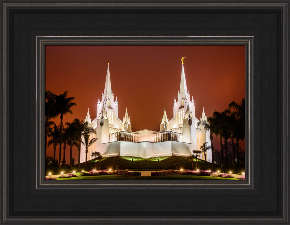 San Diego Temple - Sunset on Fire by Scott Jarvie