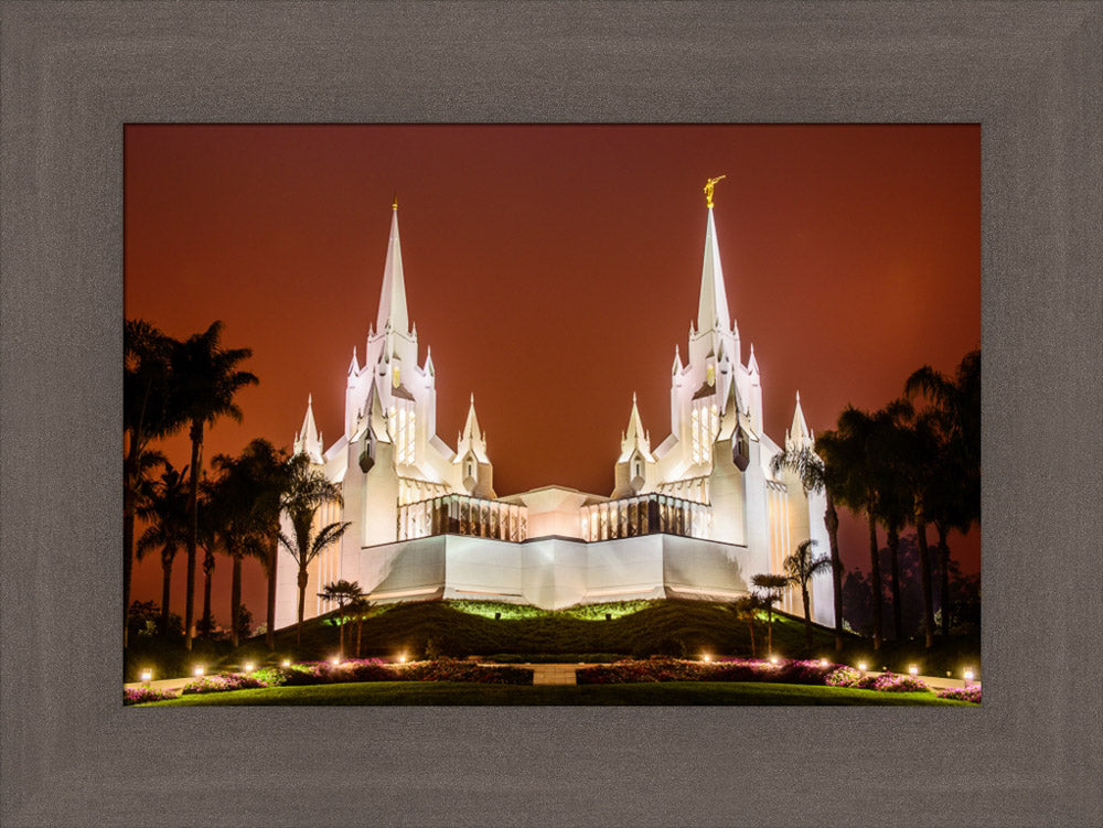 San Diego Temple - Sunset on Fire by Scott Jarvie