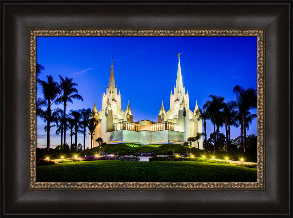 San Diego Temple - Lights on a Hill by Scott Jarvie