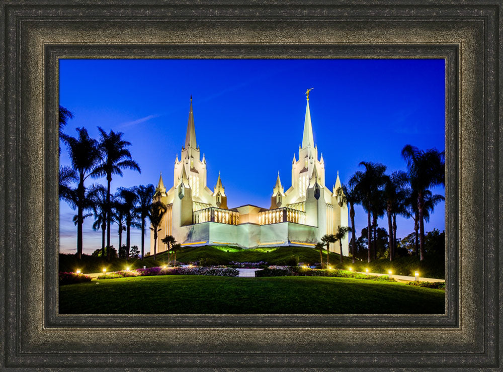 San Diego Temple - Lights on a Hill by Scott Jarvie