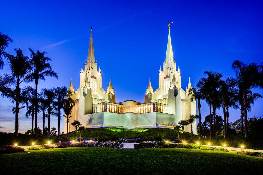 San Diego Temple - Lights on a Hill by Scott Jarvie