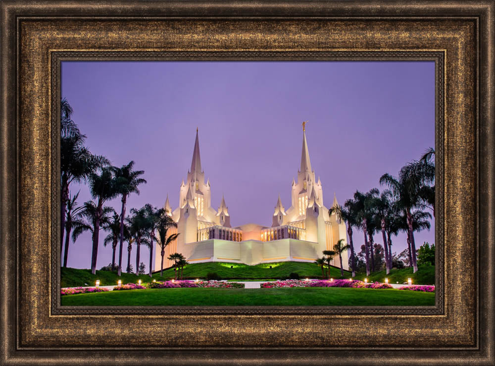 San Diego Temple - Morning in Purple by Scott Jarvie