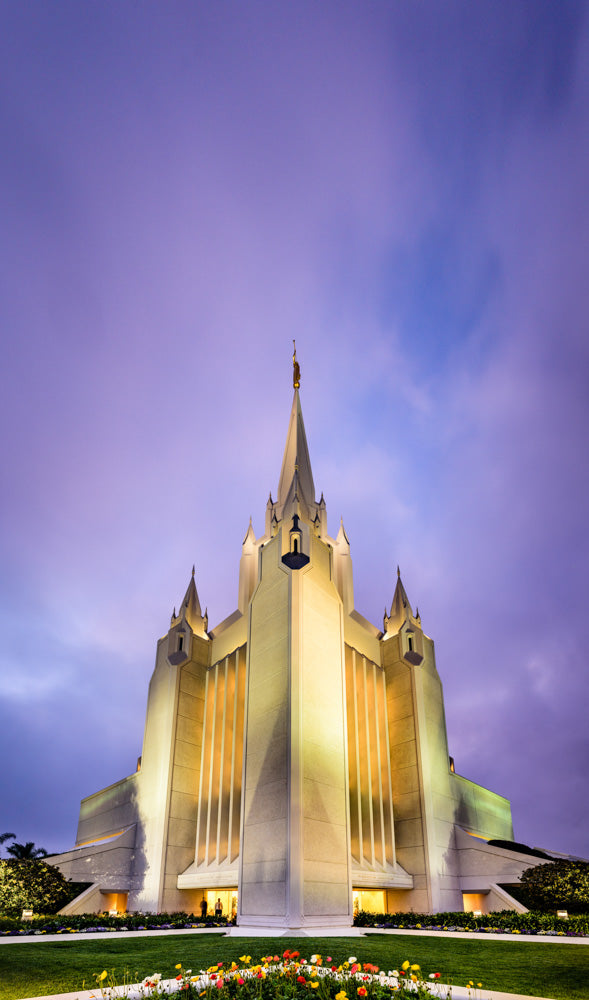 San Diego Temple - Twilight Vertical by Scott Jarvie | Altus Fine Art