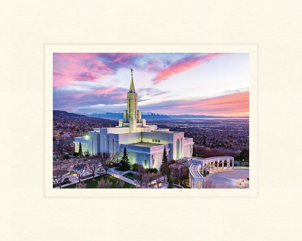 Bountiful Temple - Sunset Across the Valley 5x7 print
