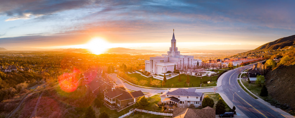 Bountiful Temple - Sunset Panorama by Scott Jarvie