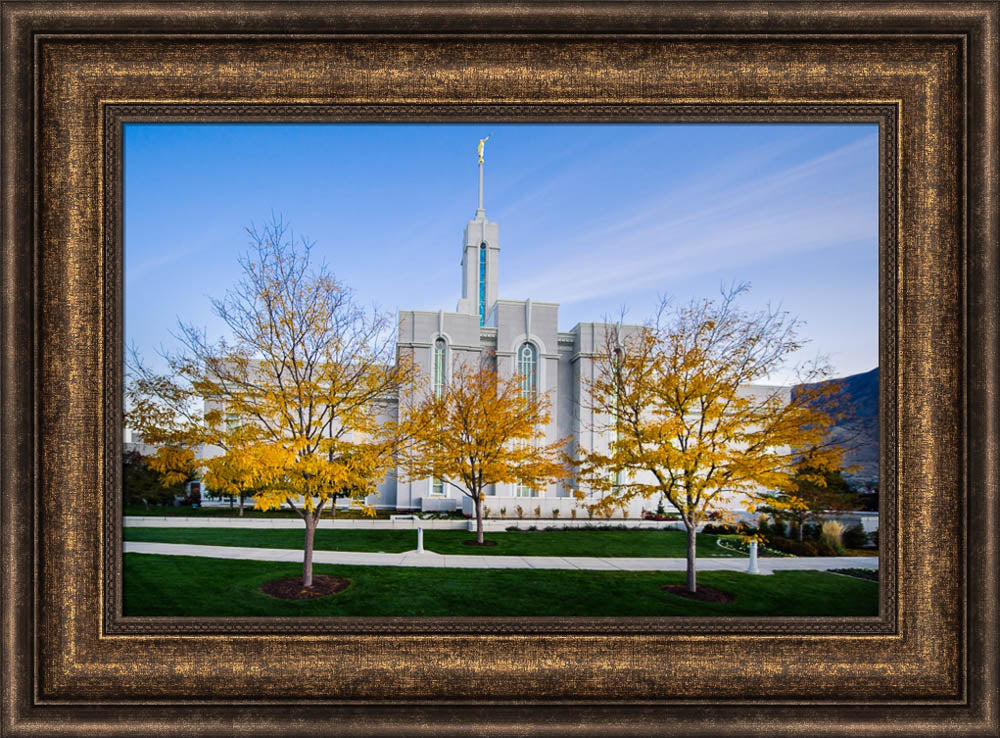 Mt Timpanogos Temple - Fall Trees by Scott Jarvie