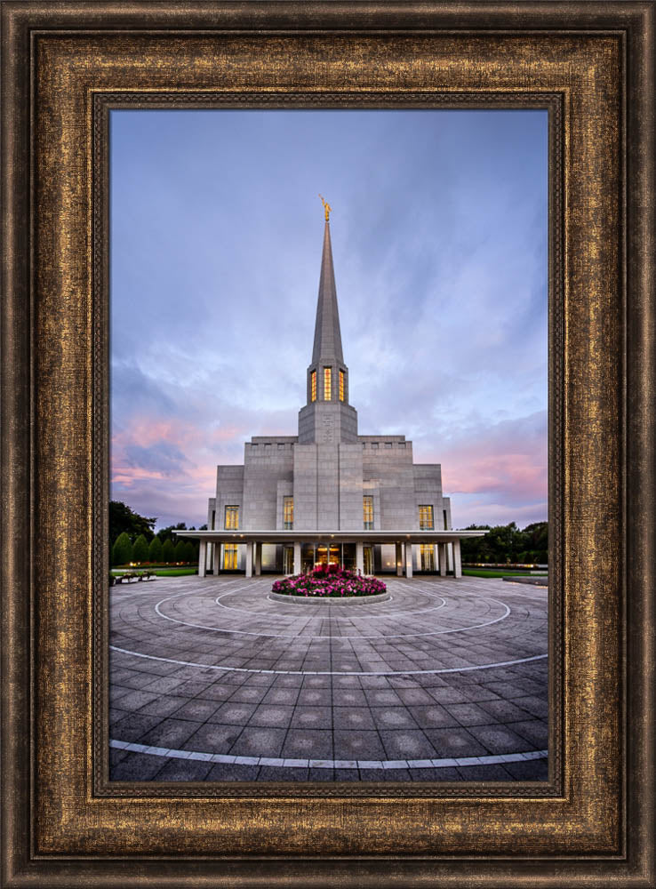 Preston Temple - Courtyard Sunrise by Scott Jarvie