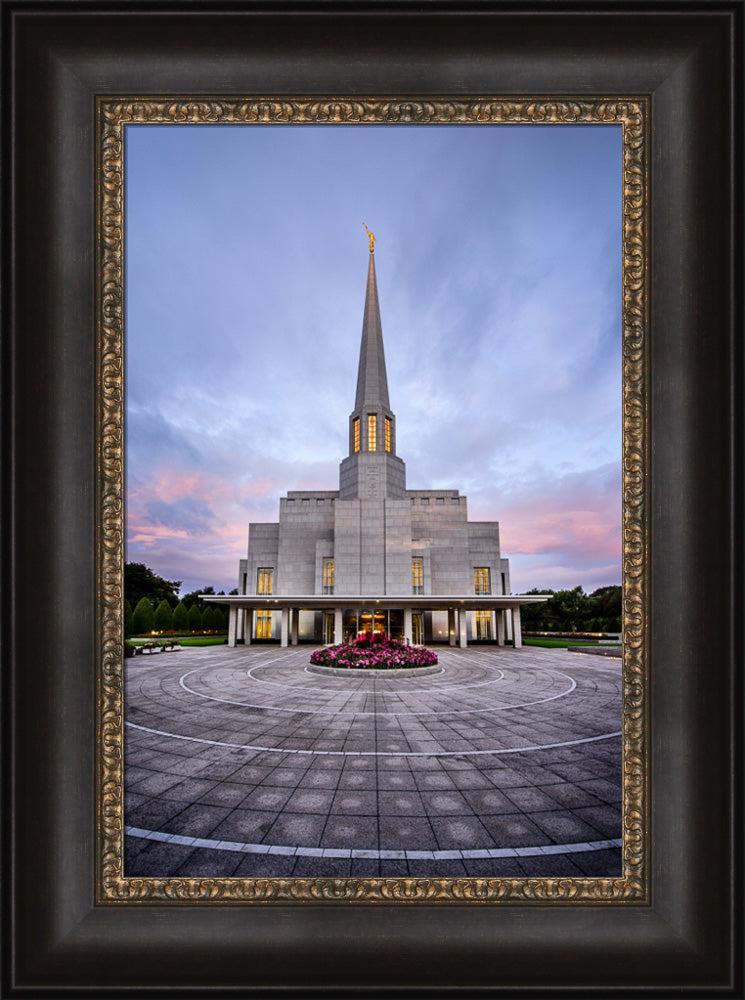 Preston Temple - Courtyard Sunrise by Scott Jarvie