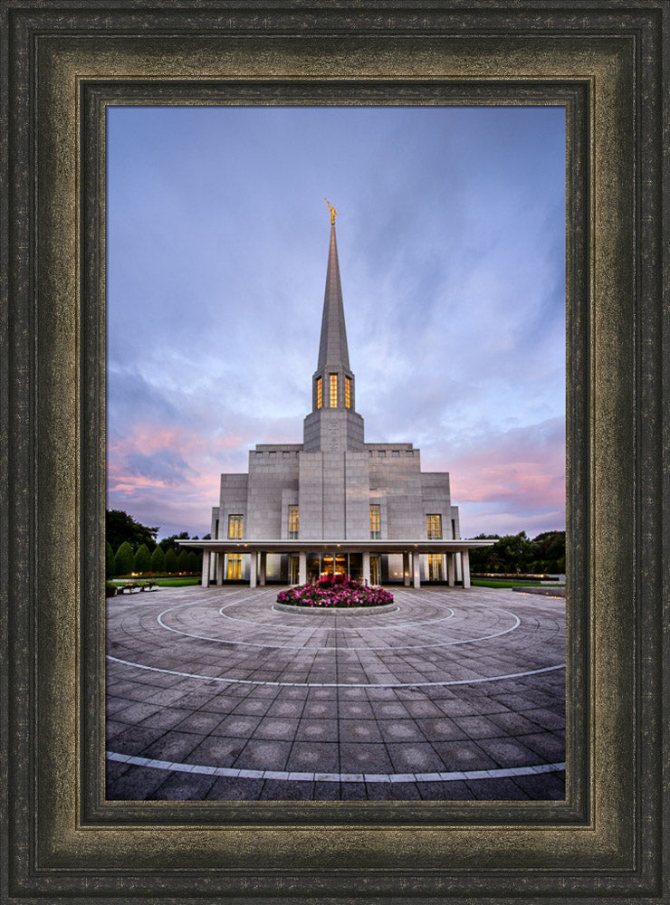 Preston Temple - Courtyard Sunrise by Scott Jarvie