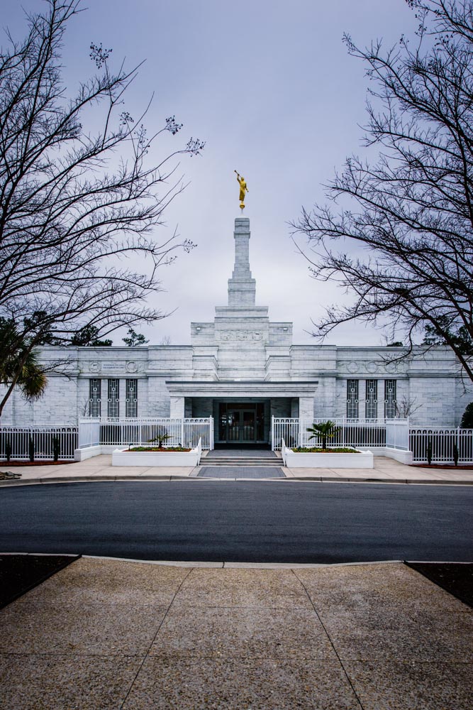 Columbia Temple - Front with Trees by Scott Jarvie