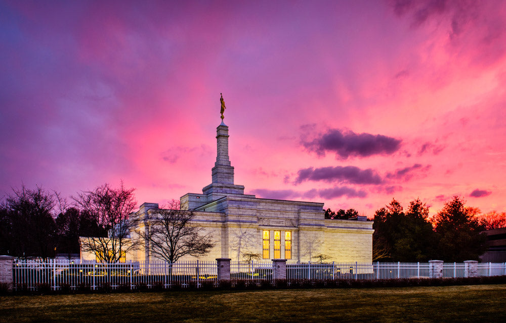 Detroit Temple - Pink Sunset by Scott Jarvie