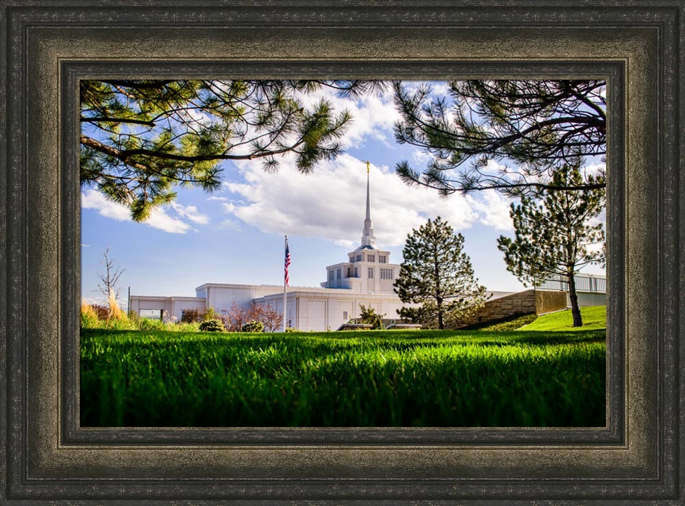 Billings Temple - Through Trees by Scott Jarvie