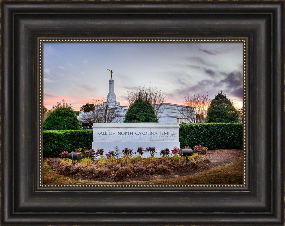 Raleigh Temple - Sunset Sign by Scott Jarvie