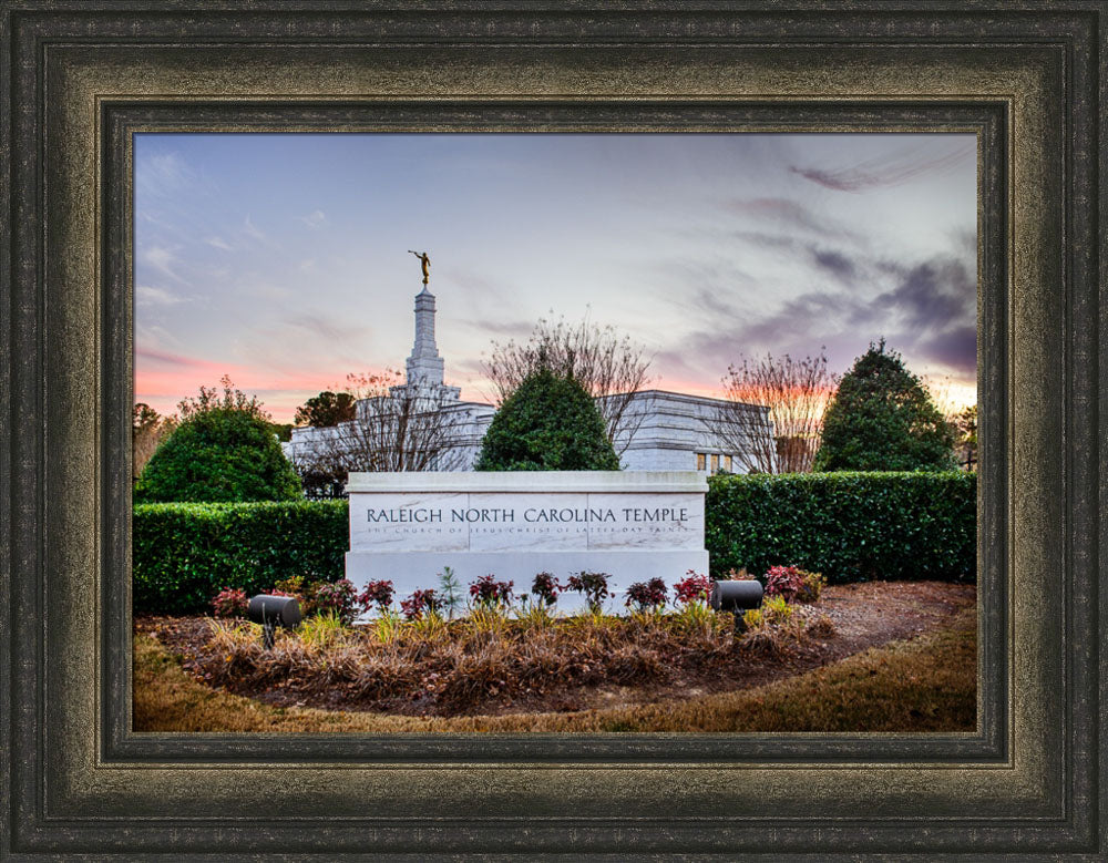 Raleigh Temple - Sunset Sign by Scott Jarvie