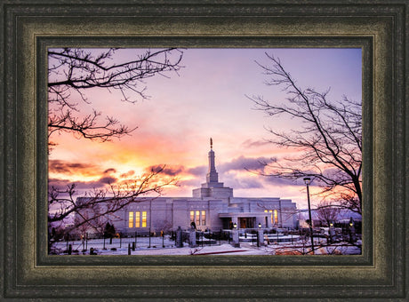 Reno Temple - Sunrise through the Trees by Scott Jarvie