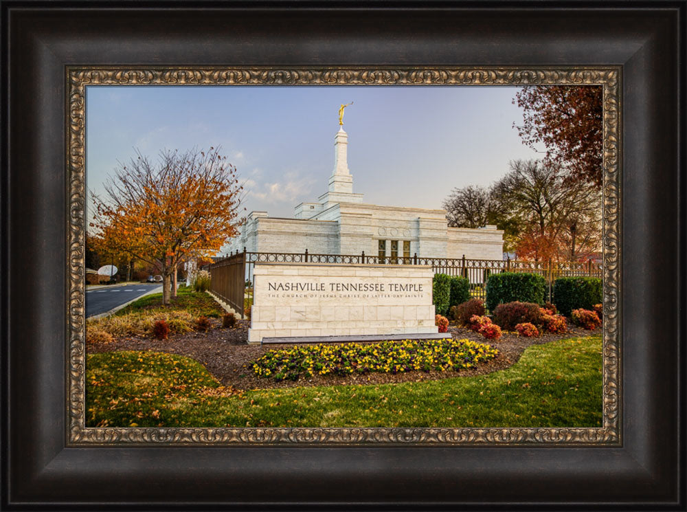 Nashville Temple - Sign in Fall by Scott Jarvie