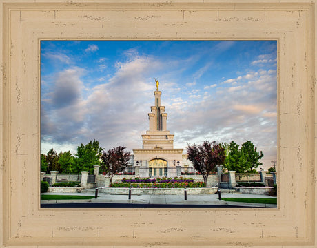 Columbia River Temple - Sunrise from the Front by Scott Jarvie