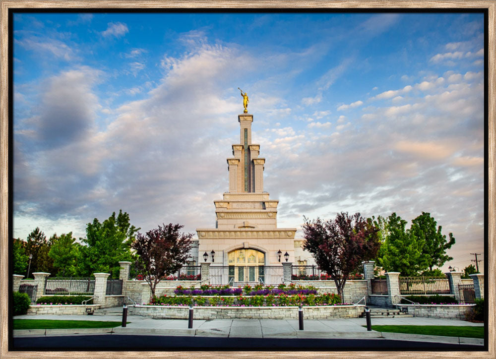 Columbia River Temple - Sunrise from the Front by Scott Jarvie