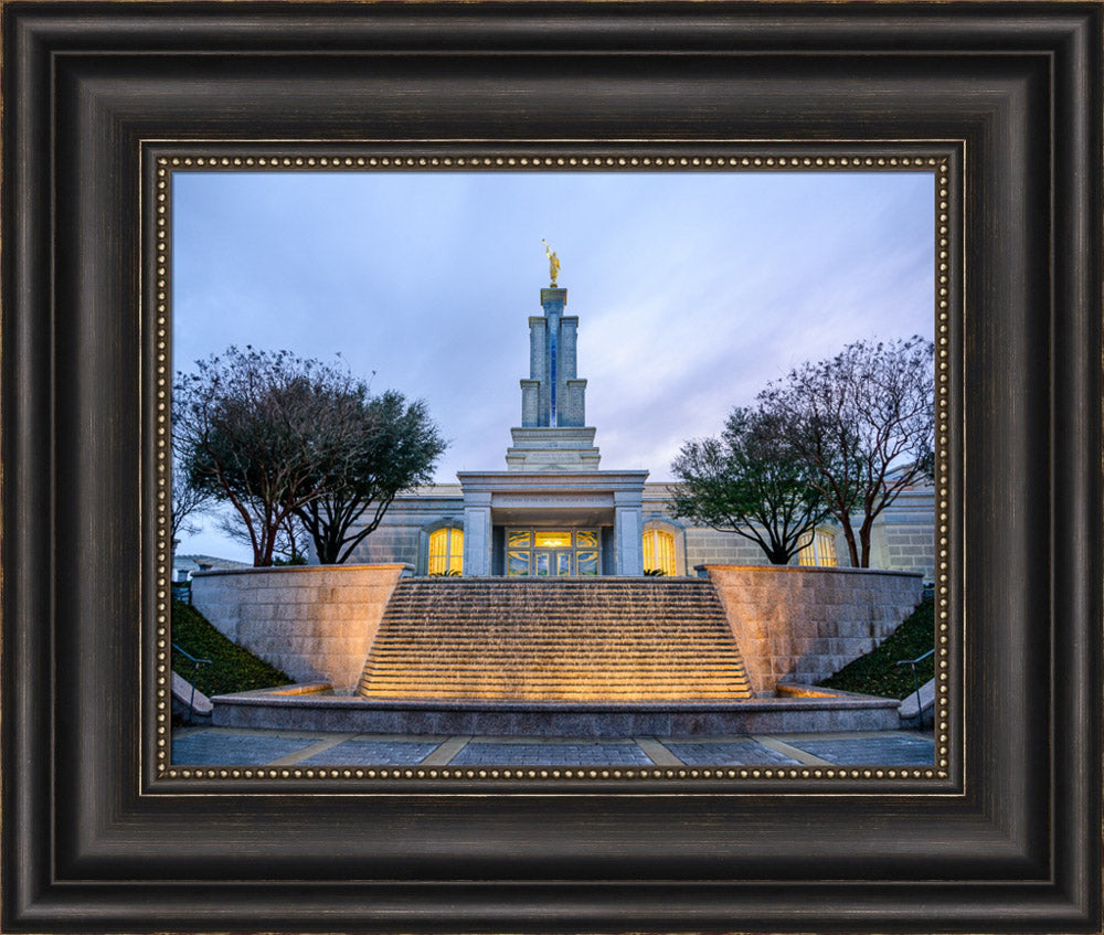 San Antonio Temple - Fountain from the Front by Scott Jarvie