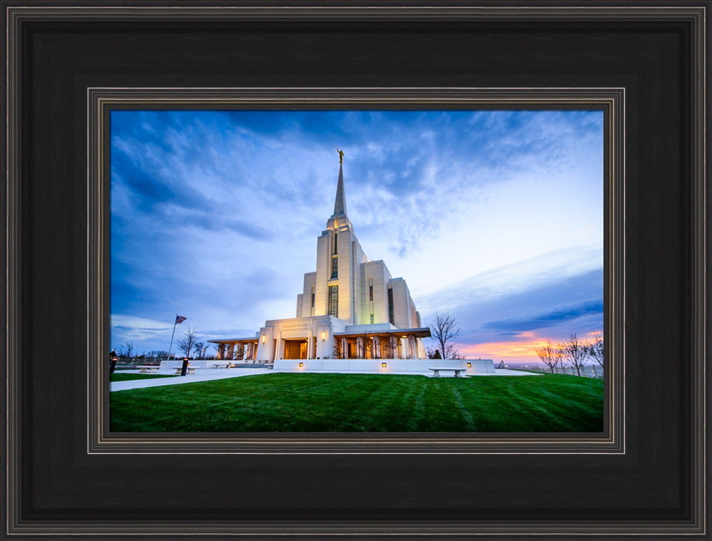 Rexburg Temple - Sunset from the Front by Scott Jarvie