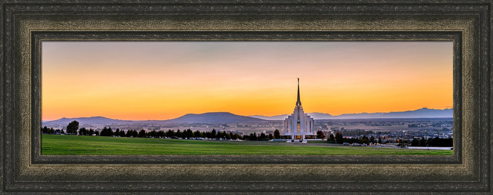 Rexburg Temple - Sunset Panorama by Scott Jarvie