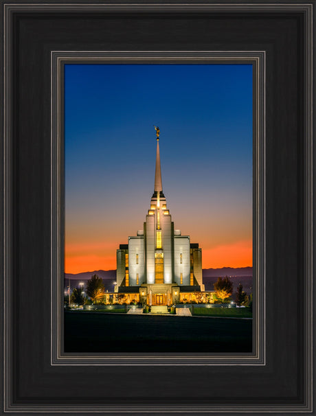 Rexburg Temple - Orange Sunset by Scott Jarvie