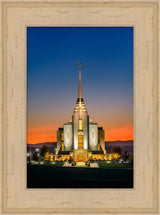 Rexburg Temple - Orange Sunset by Scott Jarvie