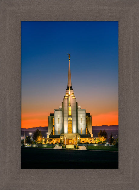 Rexburg Temple - Orange Sunset by Scott Jarvie