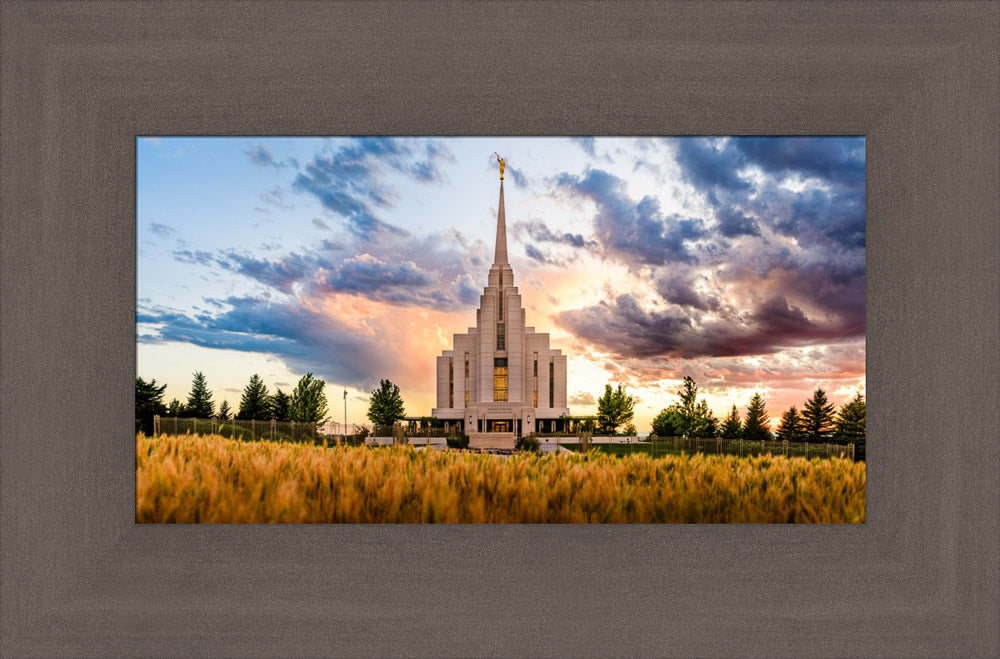 Rexburg Temple - Fiery Sunset by Scott Jarvie