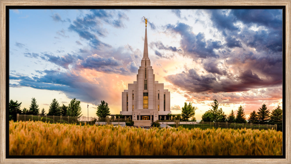 Rexburg Temple - Fiery Sunset by Scott Jarvie