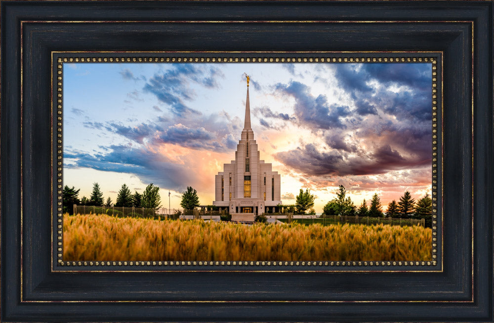 Rexburg Temple - Fiery Sunset by Scott Jarvie