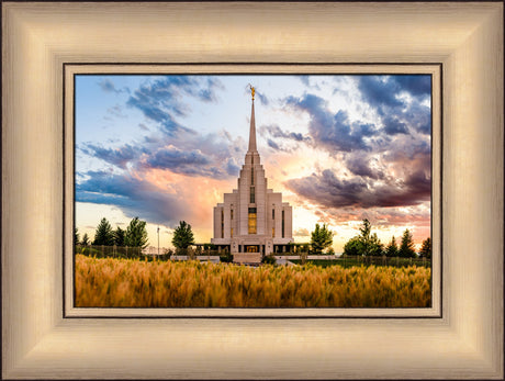 Rexburg Temple - Fiery Sunset by Scott Jarvie