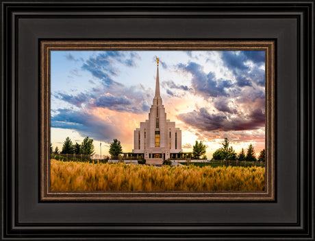 Rexburg Temple - Fiery Sunset by Scott Jarvie